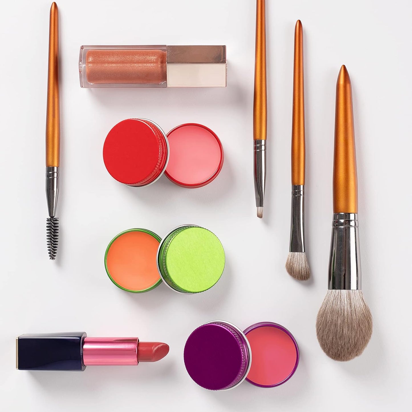 0.5 oz Screw Top Aluminum Tin Jar with Screw Lid and Blank Labels (Red - Pack of 32)