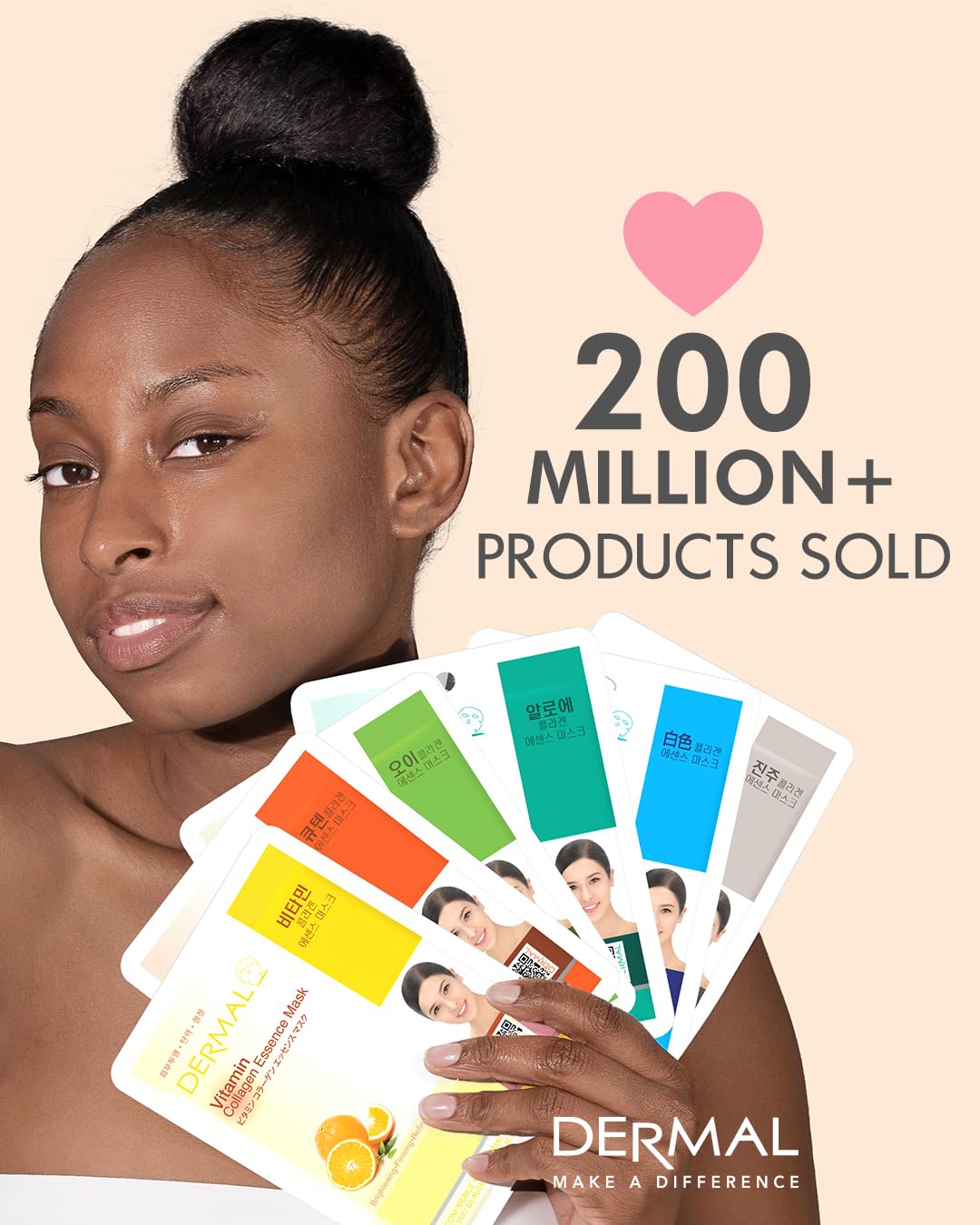 DERMAL Snail Collagen Essence Facial Mask Sheet 23g Pack of 10 - Skin Regenerating & Trouble Care for Acne Prone Skin, Daily Skin Treatment Solution Sheet Mask