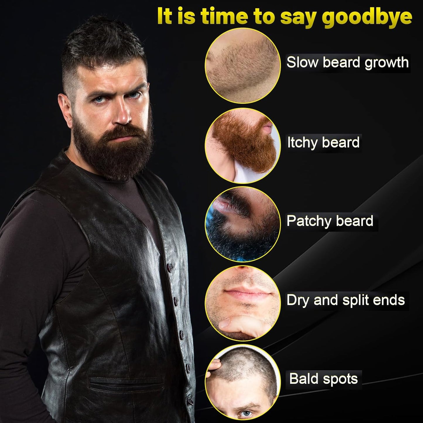 Beard Oil,Maximun Thickening Biotin, with Castor Oil and Argan & Jojoba Oils, Promotes Beard Growth, Styles, Strengthens & Softens Beards & Mustaches,1 Ounce*2(2 Pack)