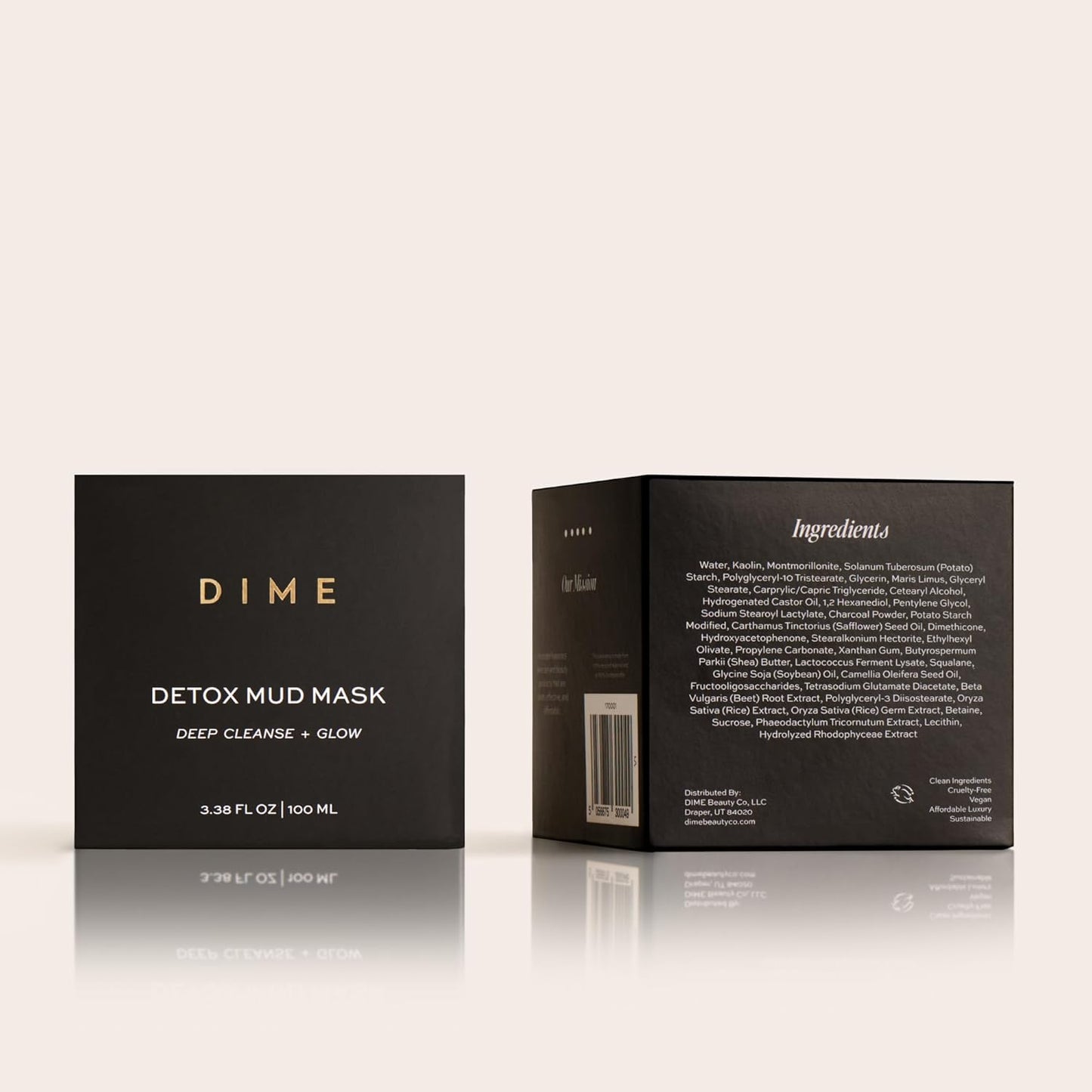 Dime Beauty Detox Mud Mask with Dead Sea Mud, Self Care Facial Mask that Nourishes and Brightens Dull Skin, 3.38 oz / 100 ml
