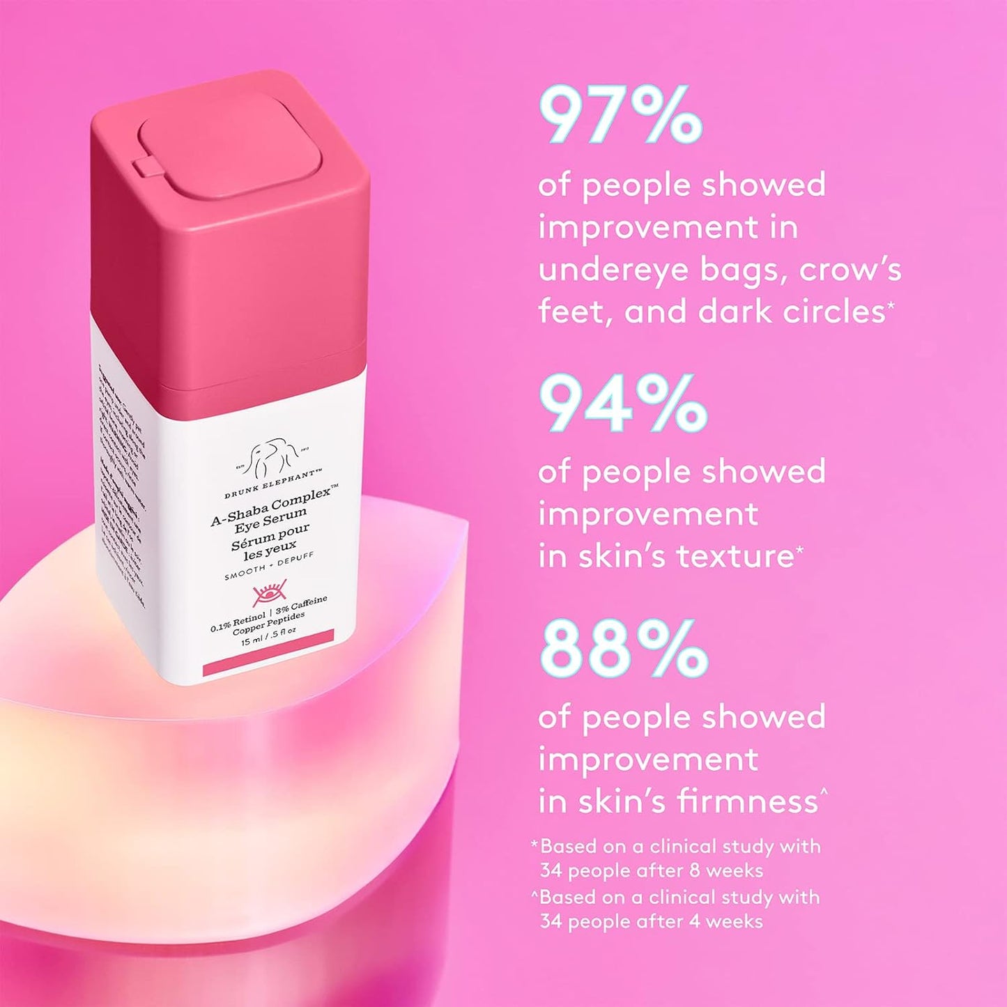 Drunk Elephant A-Shaba Complex Eye Serum - Anti Aging Wrinkle Serum for Dark Circles (15 mL / 0.5 Fl Oz)