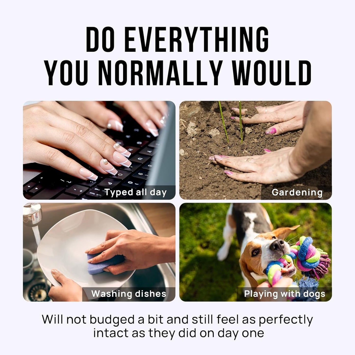 BTArtbox Press on Nails Short Square - Dark Brown Nails with Glossy French Tips in a Matte Finish, Soft Gel Fake Nails Glue On Nails in 16 Sizes for Gift, Coffee Toffee