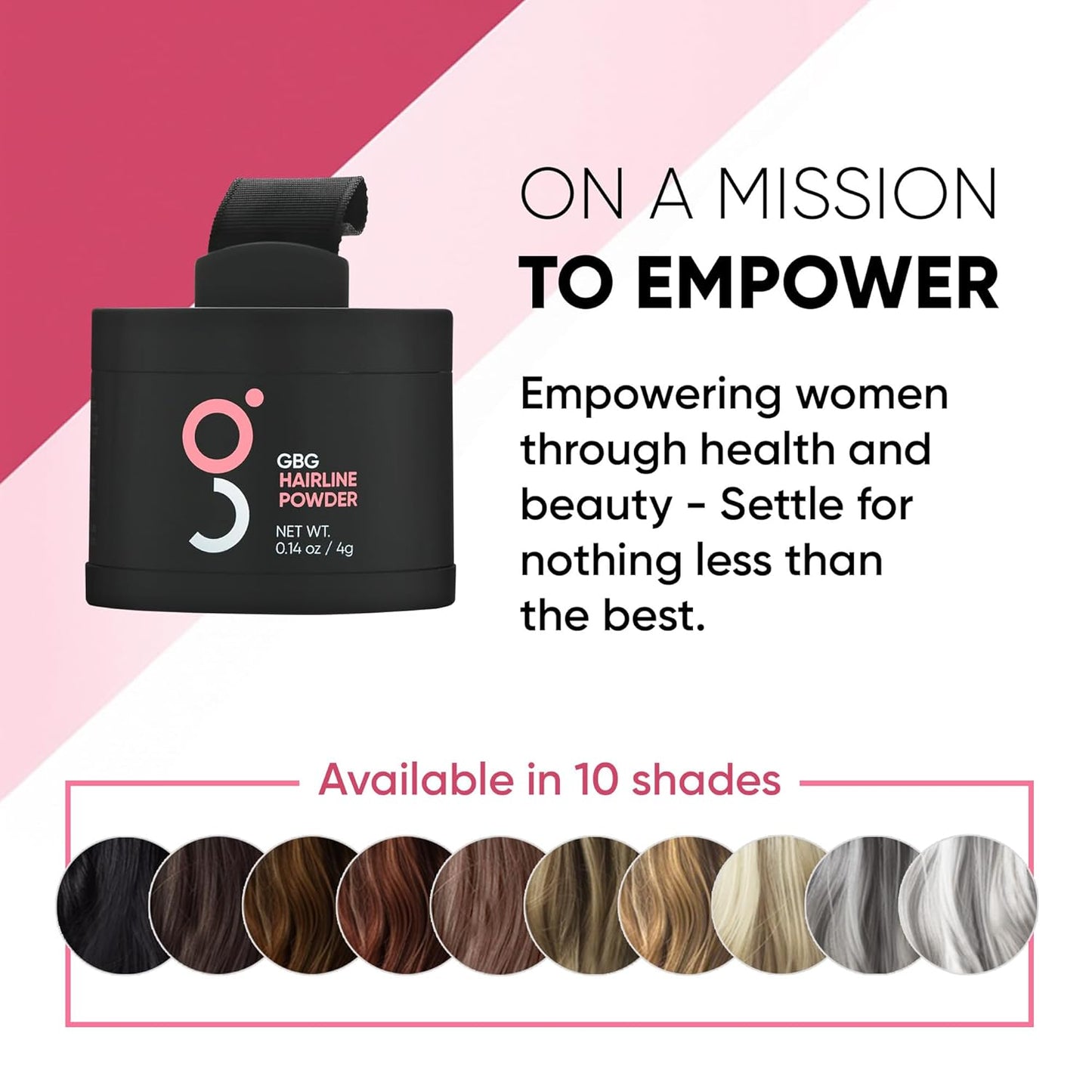 GBG Hairline Powder, Light Brown - 48-Hour Coverage Root Touch Up Powder for Bald Spots, Instant Hair Loss Concealer & Brightening Highlights - Hair Fillers for Thinning Hair for Women & Men, 4g