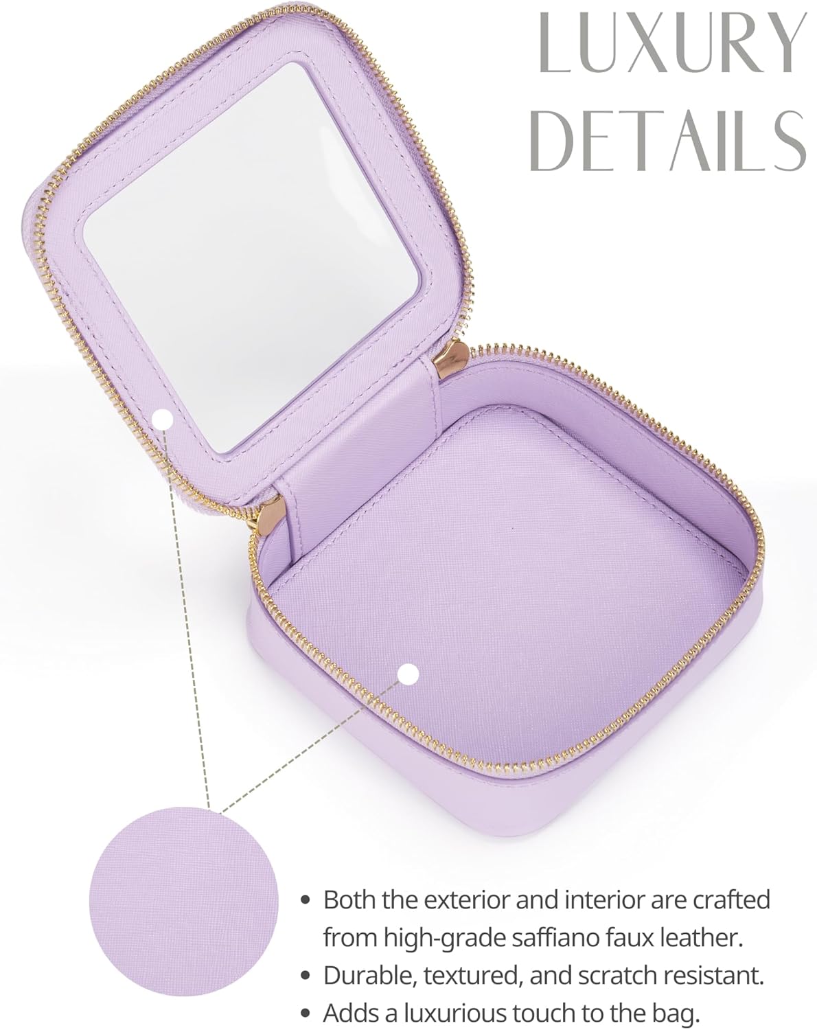 Popvibe Clear Makeup Bag Travel Cosmetic Case Transparent Toiletry Bag with Zipper, Portable Make Up Organizer Traveling Compact Car Bag for Essentials