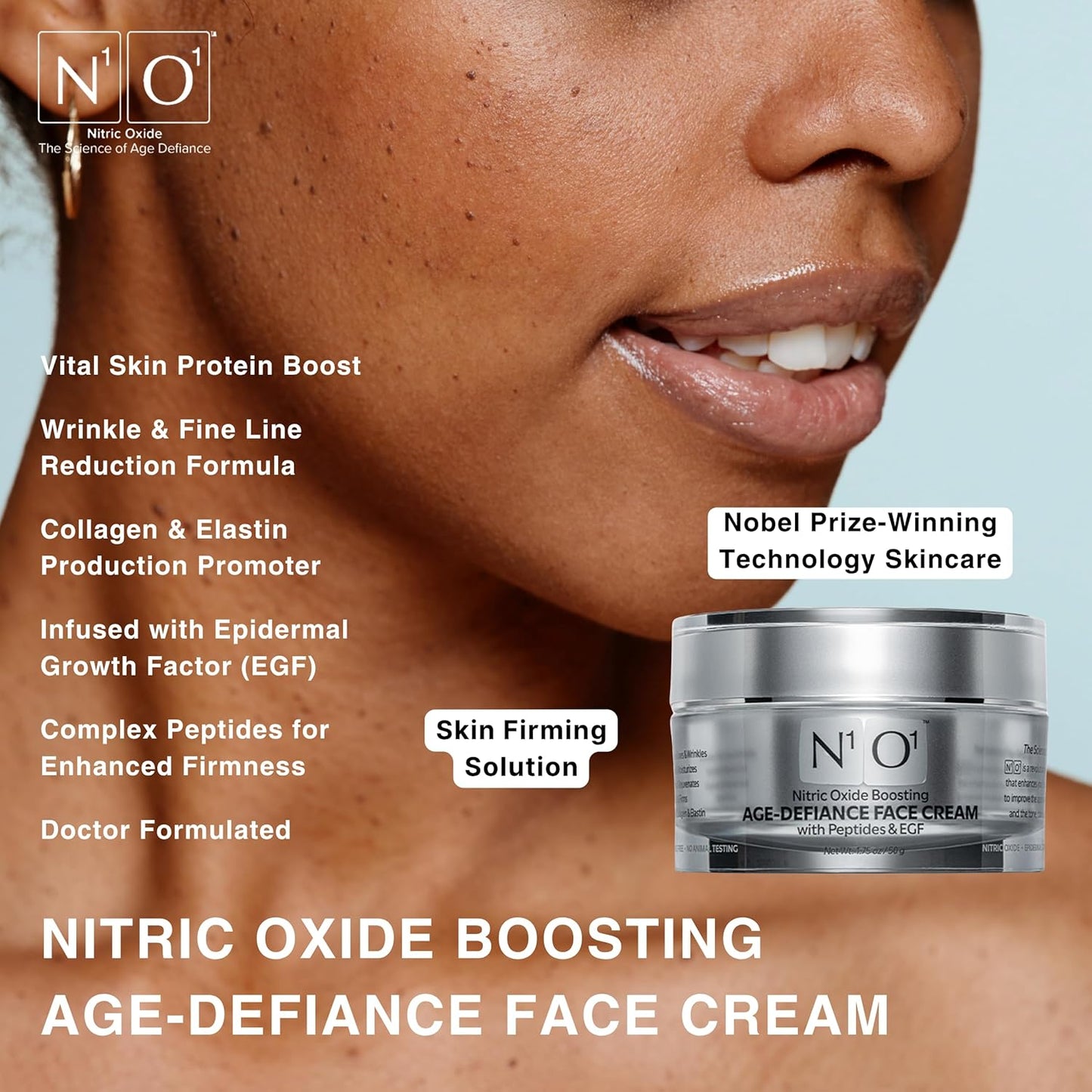 Moisturizer Face Cream - Day & Night Face Moisturizer with Nitric Oxide, Peptide Complex, Epidermal Growth Factor - Tightening & Firming Skin Care Products for Wrinkles, Dark Spots - 1.75 oz.