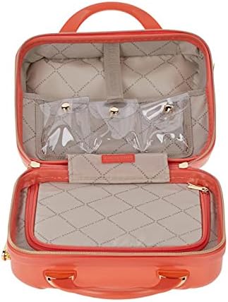 2-in-1 Essential St. Tropez Design Beauty Case - Black/Cream Python, Rose Gold