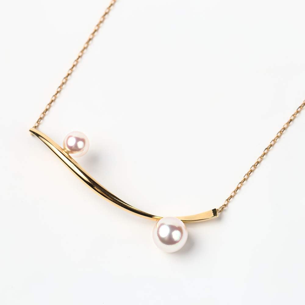 Japanese 4.5-6.0mm Akoya Cultured Pearl Pendant Necklace for Women with 18K Yellow Gold | Stylish Design Excellent Gift | Pearl Necklace