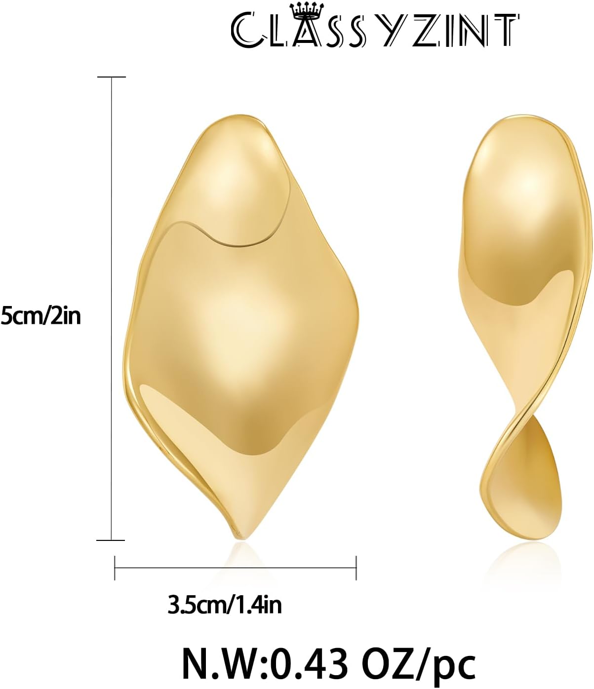 CLASSYZINT Gold/White/Red/Black Flower Stud Earrings For Women