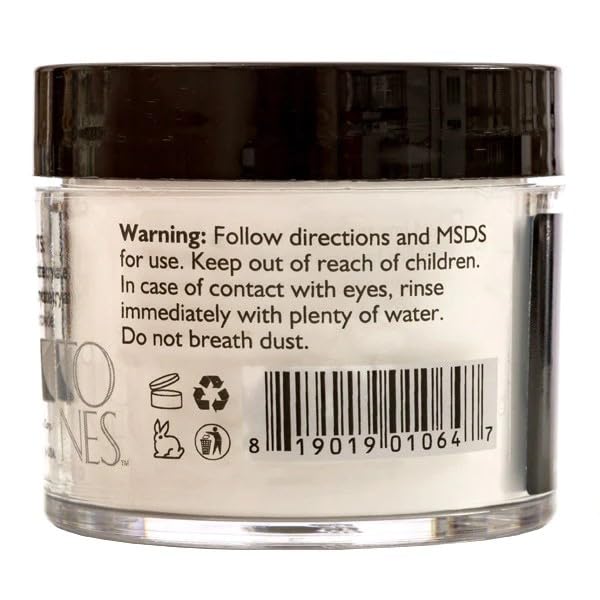 Tones Pro Acrylic Nail Powder, Glass (Clear), (8.5 Fl Oz) - Long-Lasting & Non-Yellowing Polymer for Salon Quality Nail Extensions & 3D Art