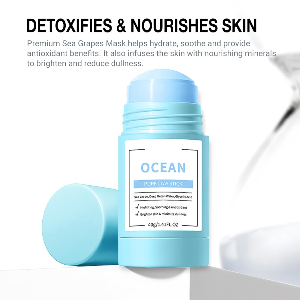 Clay Mask For Face Skincare, Blackhead Remover Face Mask with Blueberry Extract, Deep Pore Cleansing, Moisturizing, Skincare Facial Mask for Refining Pores and Controlling Oil, 40g/1.35oz