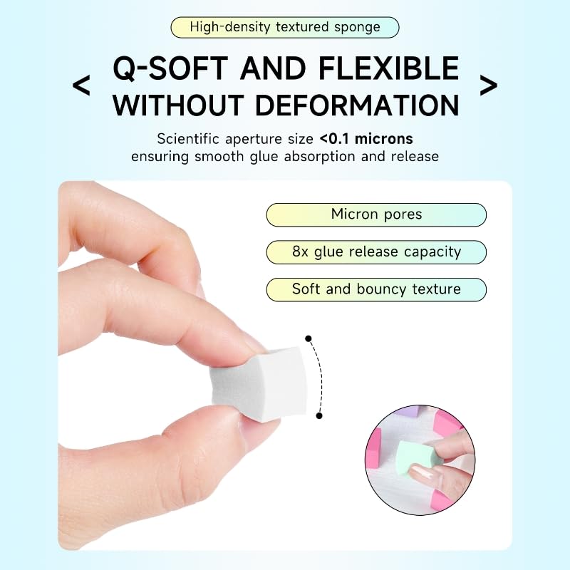 Nail Sponges Set for Ombre Gel,Nail Art Tools Set-50Pcs colorful Nail Sponges With pink Grabbing Pen Transparent Plastic Storage Box Used to Store Nail Art Tools