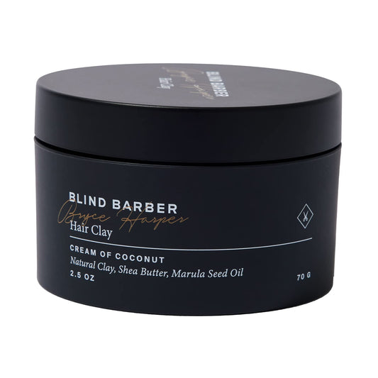 Blind Barber Bryce Harper Hair Clay - Matte Clay Pomade for Men - Medium to Strong Hold - Infused with Kaolin, Shea Butter & Marula Seed Oil - Coconut Scent (2.5 Oz)