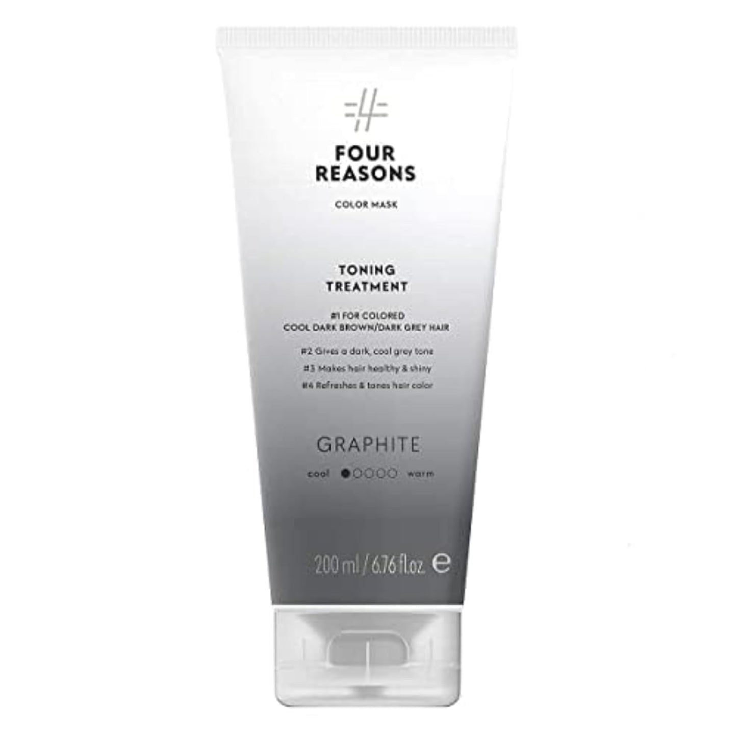 FOUR REASONS Color Mask - Graphite - (27 Colors) Toning Treatment, Color Depositing Conditioner, Tone & Enhance Color-Treated Hair - Semi Permanent Hair Dye, Vegan and Cruelty-Free, 6.76 fl oz