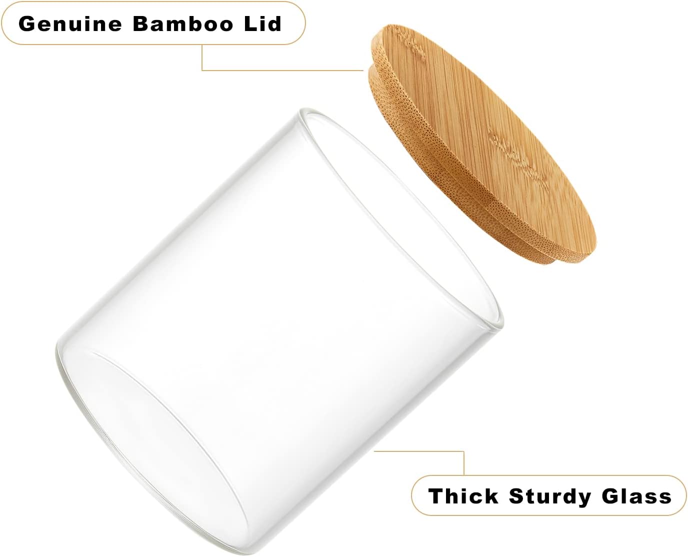 4 Pack Glass Qtip Holder Dispenser Glass Apothecary Jars with Lids Cotton Ball Swab Pad Holder Bathroom Essential Canisters Accessories Jars for Bathroom Organization Vanity Organizers