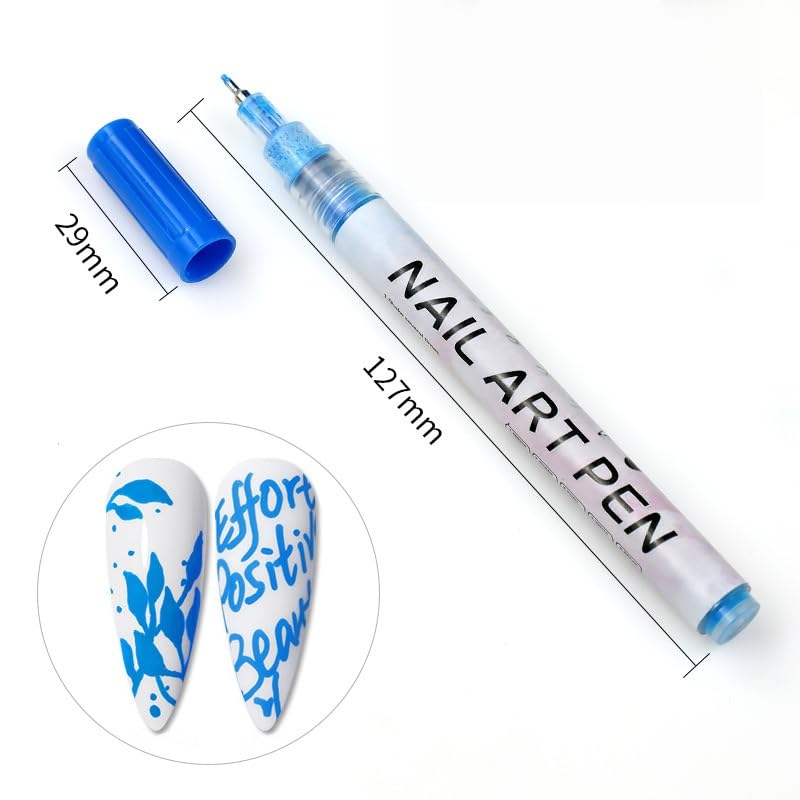 Nail Polish Pen, 1 PCS Nail Art Pen, Nail Pencil, DIY Drawing Painting Pen, for Nails DIY (Light Blue 0.5mm)