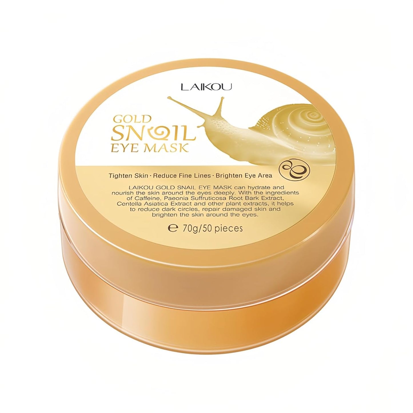 50-Pack Snail Eye Patches with Caffeine & Hyaluronic Acid - Moisturizing Golden Eye Masks for Dark Circles,Puffy Eyes, and Under-Eye Bags - Revitalize Your Skin Care Routine