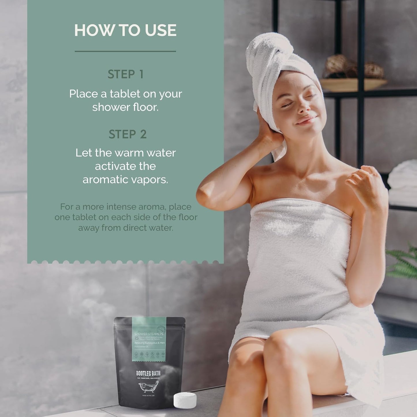 Shower Steamers Aromatherapy Eucalyptus and Mint 15 Pack, 100% Pure Essential Oil, All Natural, for Men and Women, Made in USA