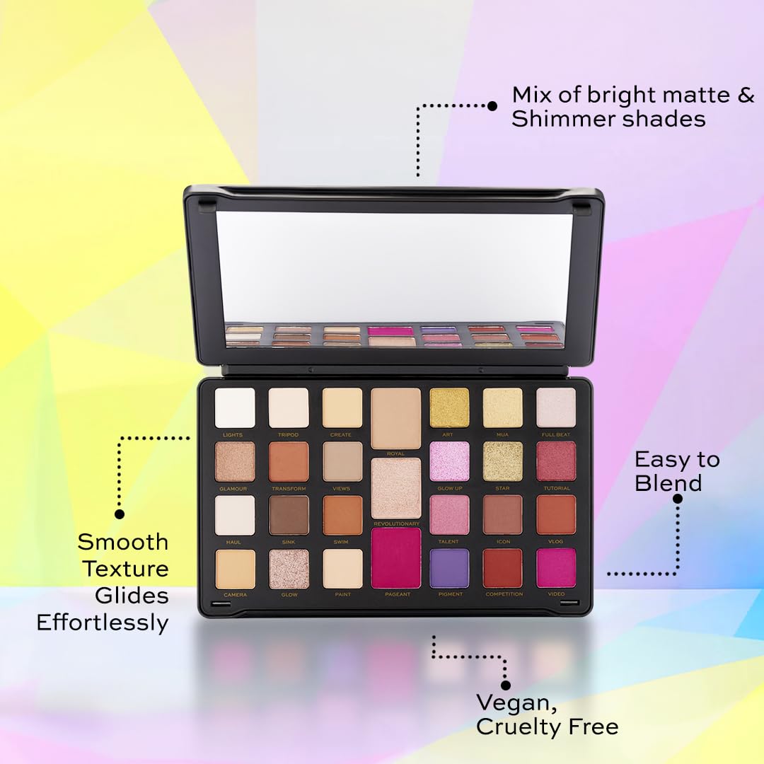 Makeup Revolution, Creator Limitless, Eyeshadow Palette, Nude Reign, 30.9g