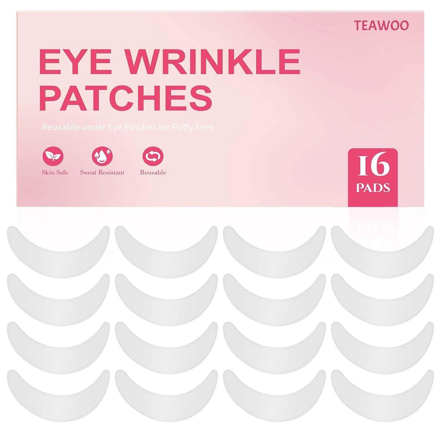 16 PCS Reusable Under Eye Patches for Wrinkles | Topical Gel Eye Pads for Dark Circles and Eye Bags | Anti-Wrinkle Treatment for Face and Under Eyes | Overnight Eye Patches | Under Eye Pads