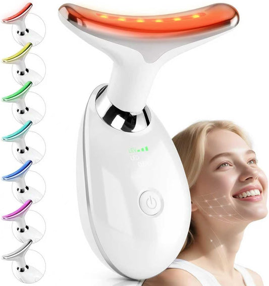 7 Color Face Massager Tool, Multifunctional Neck Facial Massager, Portable Face culpting Wand for Skin Care