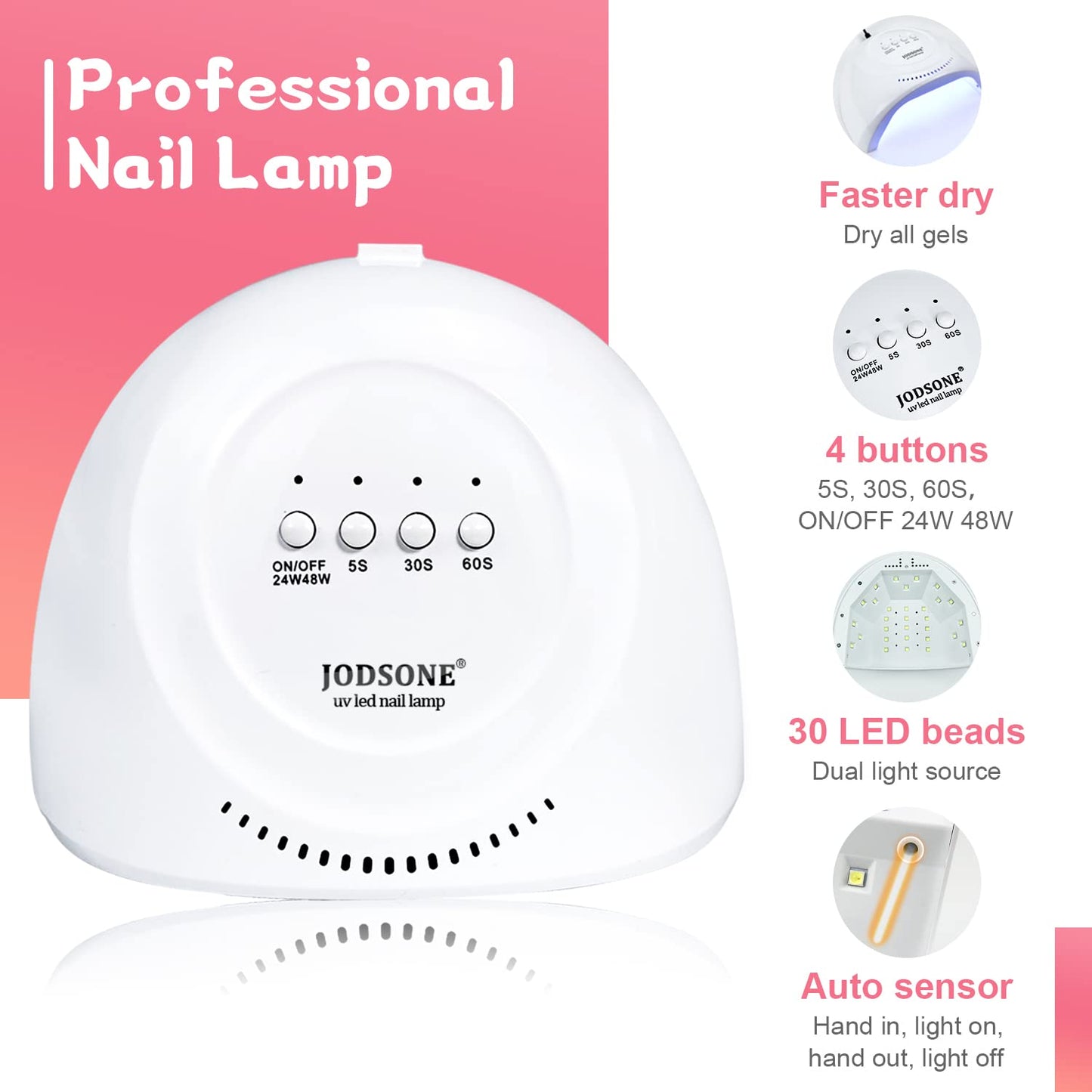 JODSONE Gel Nail Polish Starter Set Ribbon Glitter Summer Light Winter Dark Glossy 36-Piece Multi-color Gel Nail Polish Set