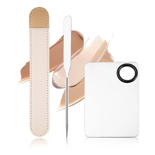 DAGEDA Stainless Steel Makeup Spatula Set, Makeup Mixing Palette Make up Spatula Tool, Foundation Spatula Makeup Foundation Mixing Pigment Palette, Cosmetic Spatula Foundation Palette Make up Tool