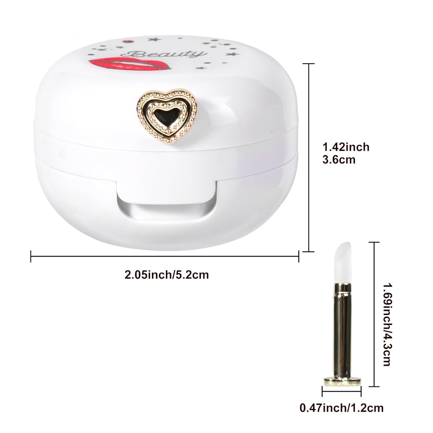 2 Pack Lip Balm Containers,Plastic Portable Empty Lip Balm Container with Mirror and Silicone Lip,Empty Lipstick Dispenser Box for Travel,Home