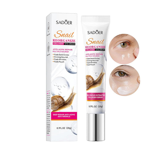 Snail Repair Eye Cream with Snail Mucin Extract and Collagen,Eye Wrinkle Firming Cream Under Eye Repair Cream for Anti-aging Hydrating Reducing Dark Circles Fine Lines Puffiness