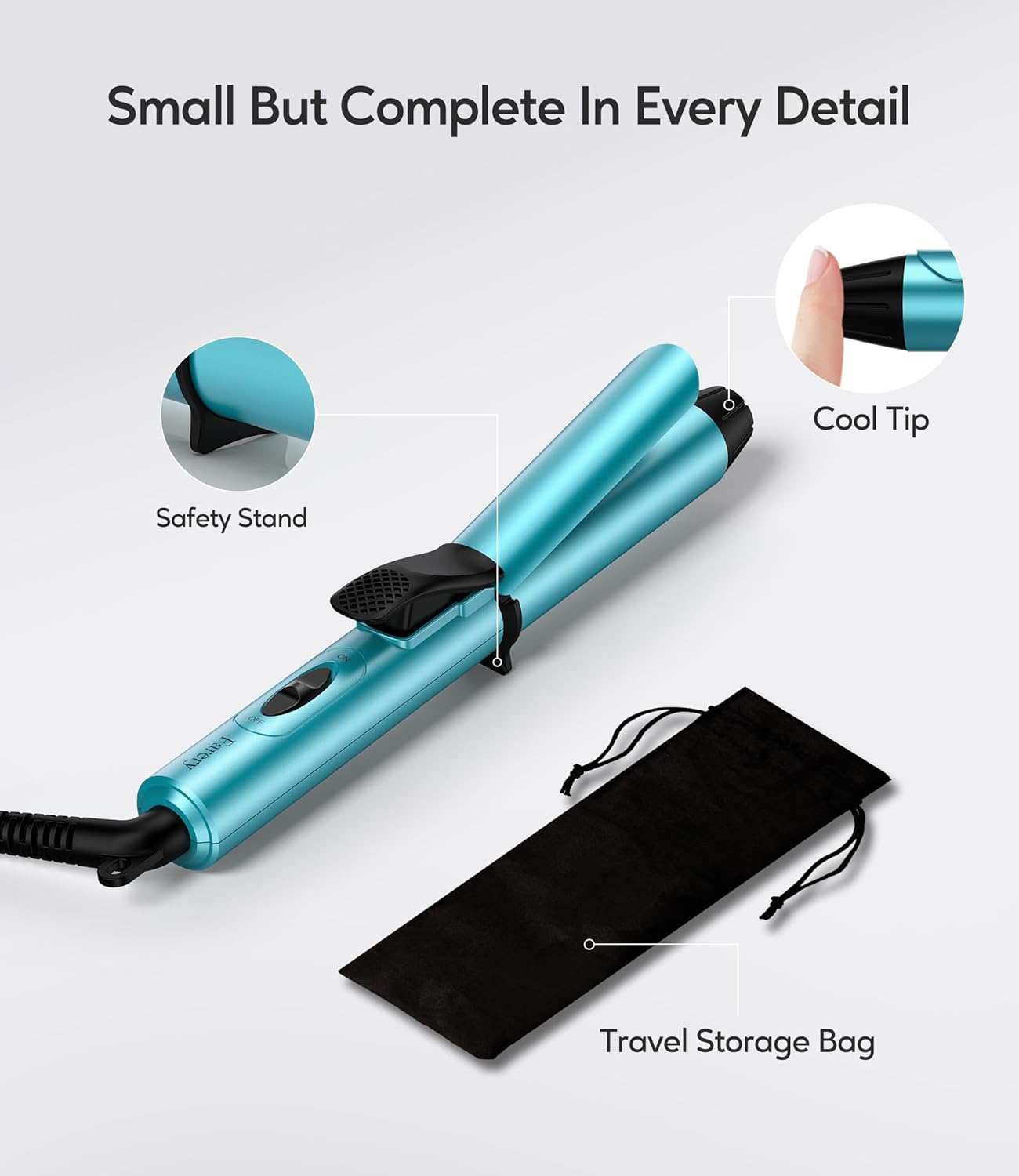 Travel Size Mini Curling Iron, Dual Voltage 1 Inch Ceramic Mini Hair Curler, Travel Curling Iron for Short Hair Infused with Keratin & Argan Oil, with Storage Bag