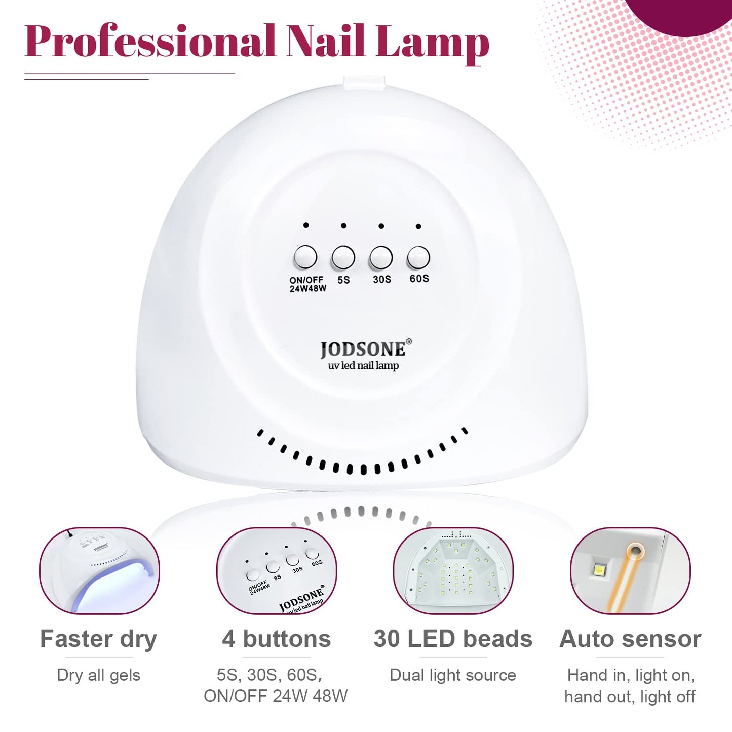 JODSONE 36 PCS Gel Nail Polish Starter Kit U V Light and Dark Series Gel Nail Set No Wipe Base Matte and Glossy Top Coat All Kinds of Manicure Tools