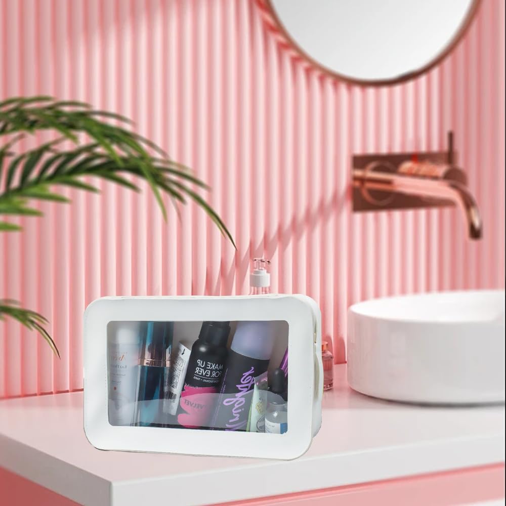 Clear Makeup Bag Small, TSA Approved Portable Toiletry Bag with Zipper Cosmetic Travel Bag Makeup Organizer Case Mini Makeup Pouch for Purse Car Organizer Bag for Women Men