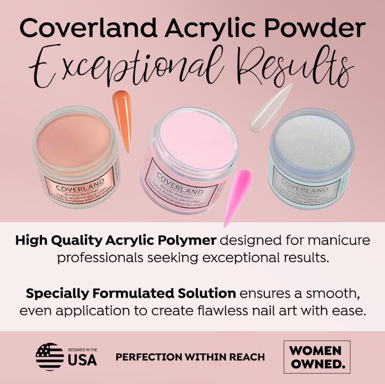 Tones Coverland Acrylic Nail Powder "Let's Go Party" - Limited Edition Acrylic Powder for Nail Design, Sculpting, and Masking Nail Bed Imperfections - Professional Acrylic Nail Supplies - (1.5 Oz)