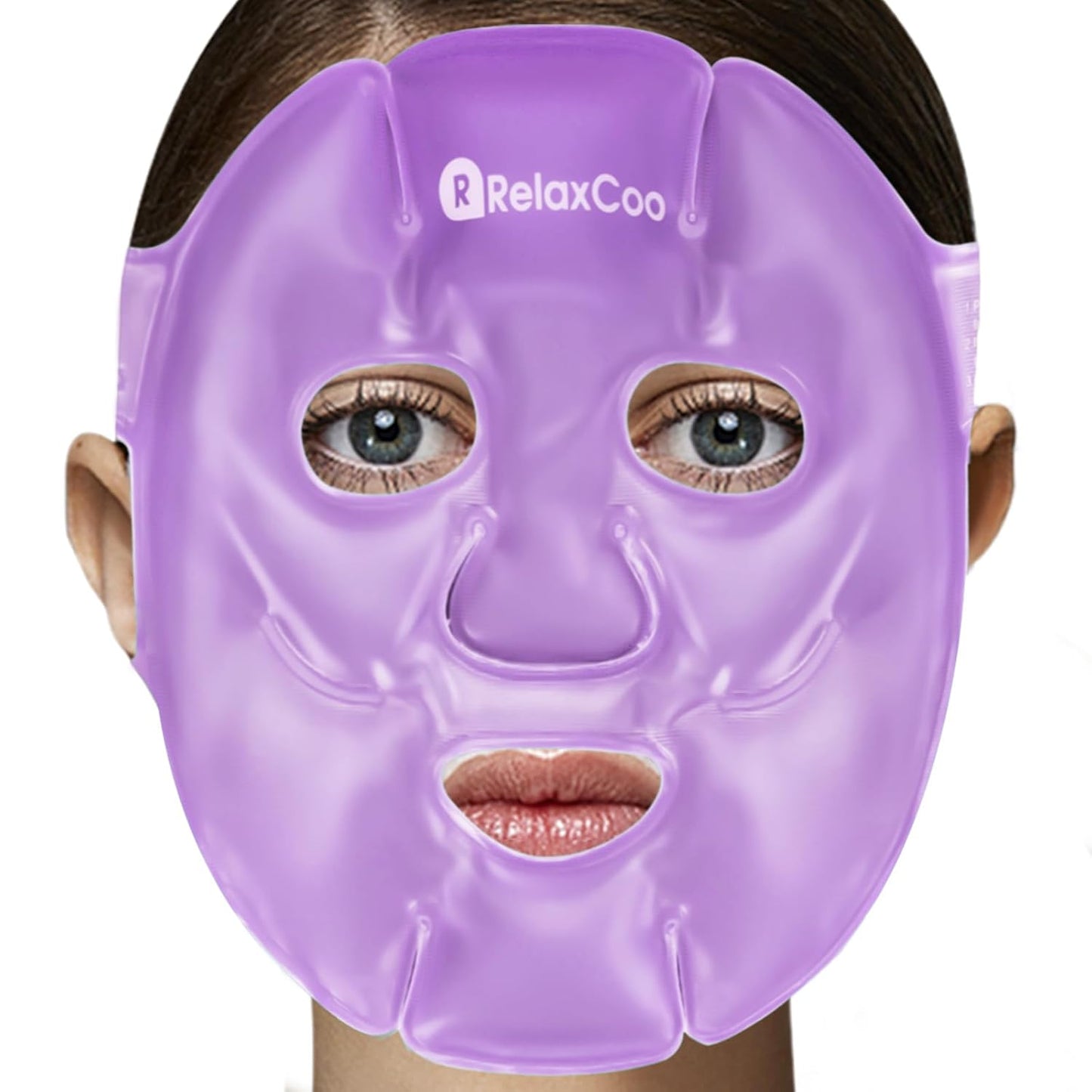 Cold Face Eye Mask Ice Pack Reduce Face Puff,Dark Circles,Gel Hot Cold Compress,Face SPA for Woman Sleeping, Pressure, Headaches, Skin Care， Purple