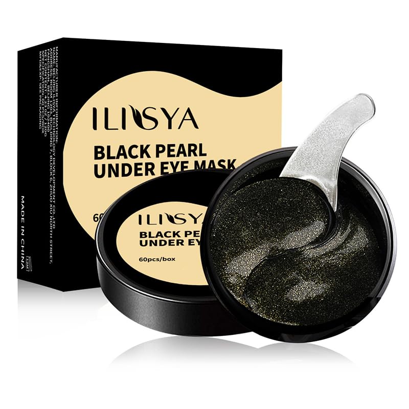 ROUSE Black Pearl Collagen Eye Mask Anti-Wrinkle Under Eye Patches for Puffy Eyes Dark Circles Collagen Eye Gel Pad Moisturizing Brightening Under Eye Mask-60pcs