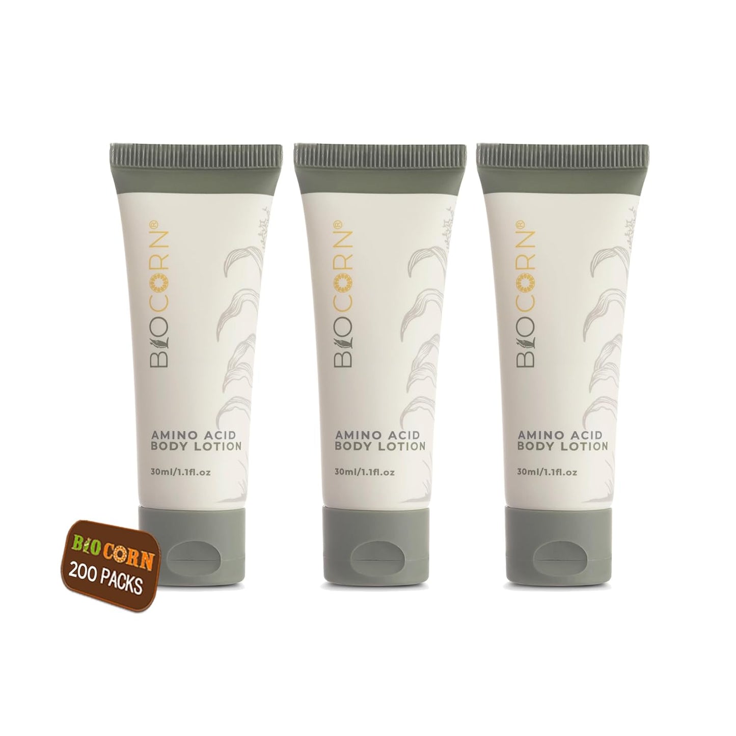 Travel Size Body Lotion, Hotel Toiletries Bulk,Degradable Tube -Cornstarch Material (1.1oz/30ml) (200 PACK)