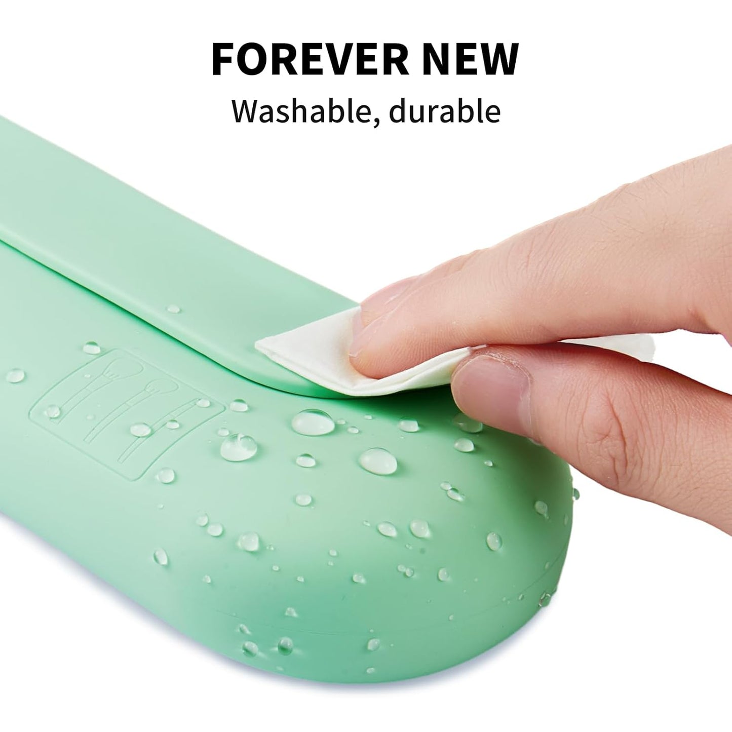 Silicone Makeup Brush Holder Travel Cosmetic Bag：Soft Portable Cosmetic Face Brushes Holder with Upgrade Anti-Fall Out Magnetic Closure, Large Travel Makeup Brush Case - Green
