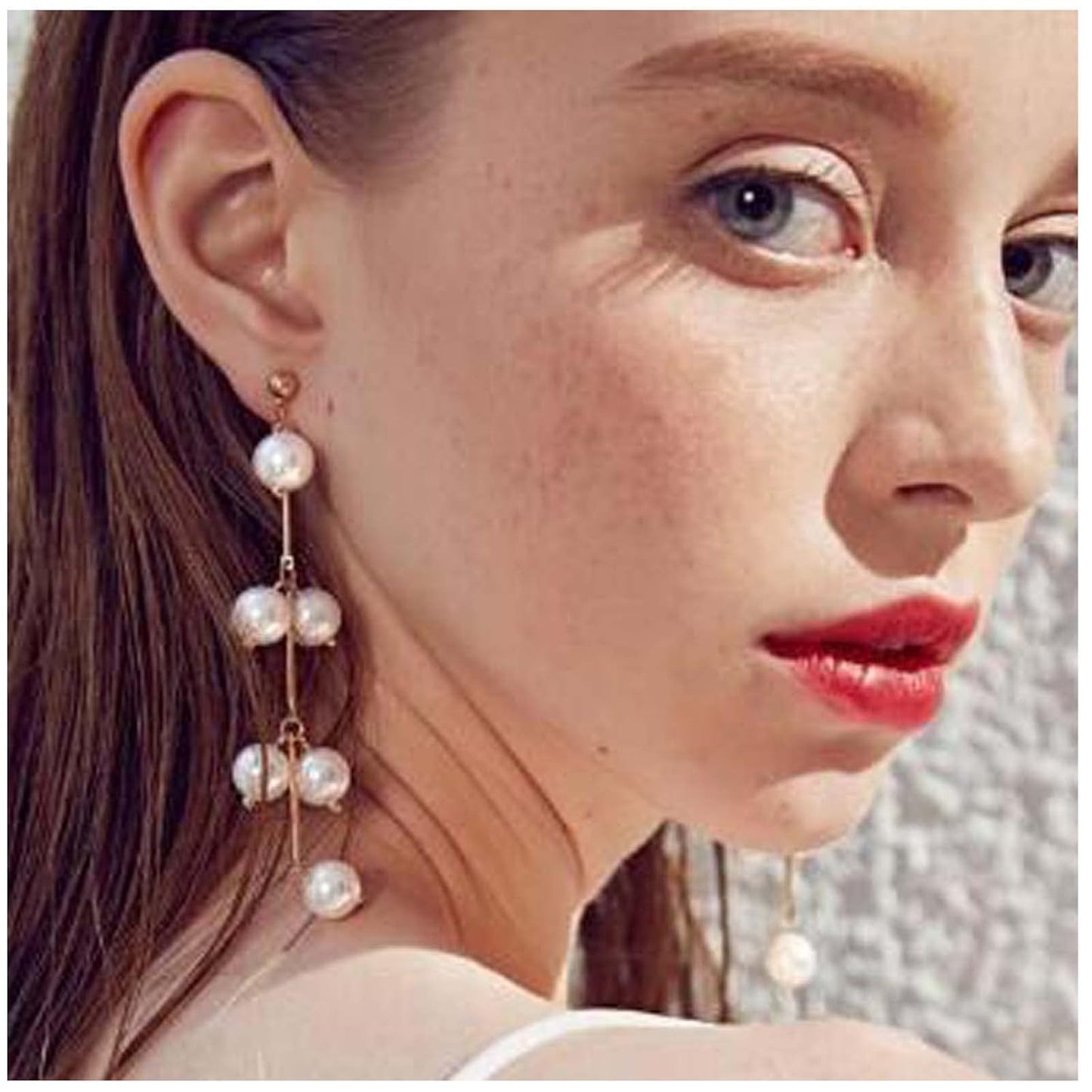 Boho Pearl Tassel Earrings Gold Drop Dangle Earrings Vintage Pearl Earrings Bridal Drop Earrings Jewelry for Women and Girls Gifts