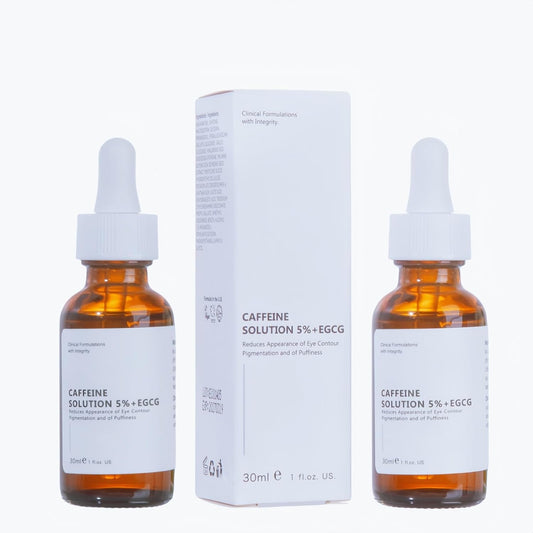 Caffeine Solution 5% + EGCG, Caffeine Eye Serum For Face, Moisturizing Under Eye Solution For Reduces Dark Circles & Puffiness, 30ML (1, 2PC)