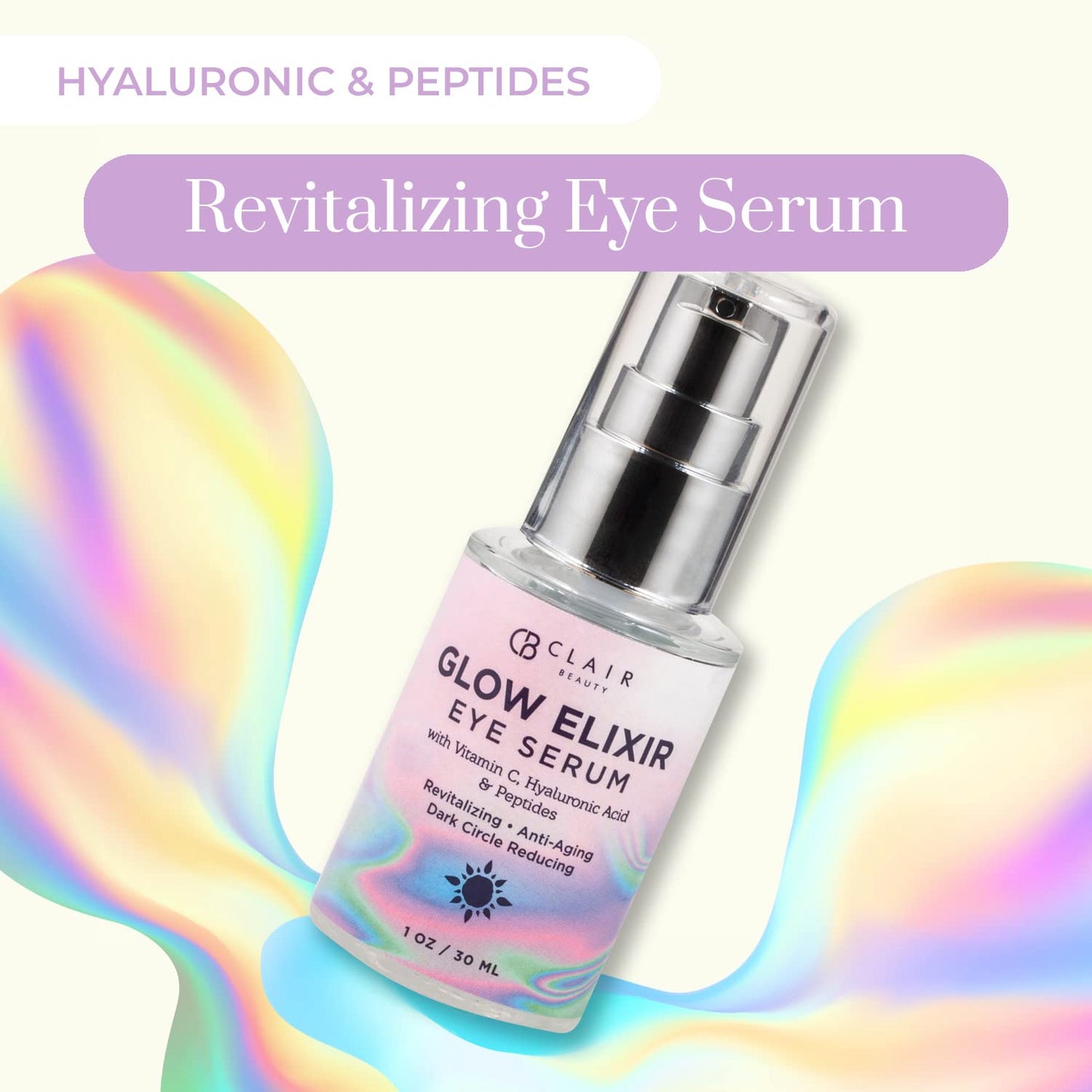 Vitamin C & Hyaluronic Acid Under Eye Serum - Reduce Eye Bags, Puffiness, Dark Circles & Wrinkles, Lifting Eye Serum - Cruelty Free Korean Skin Care For All Skin Types