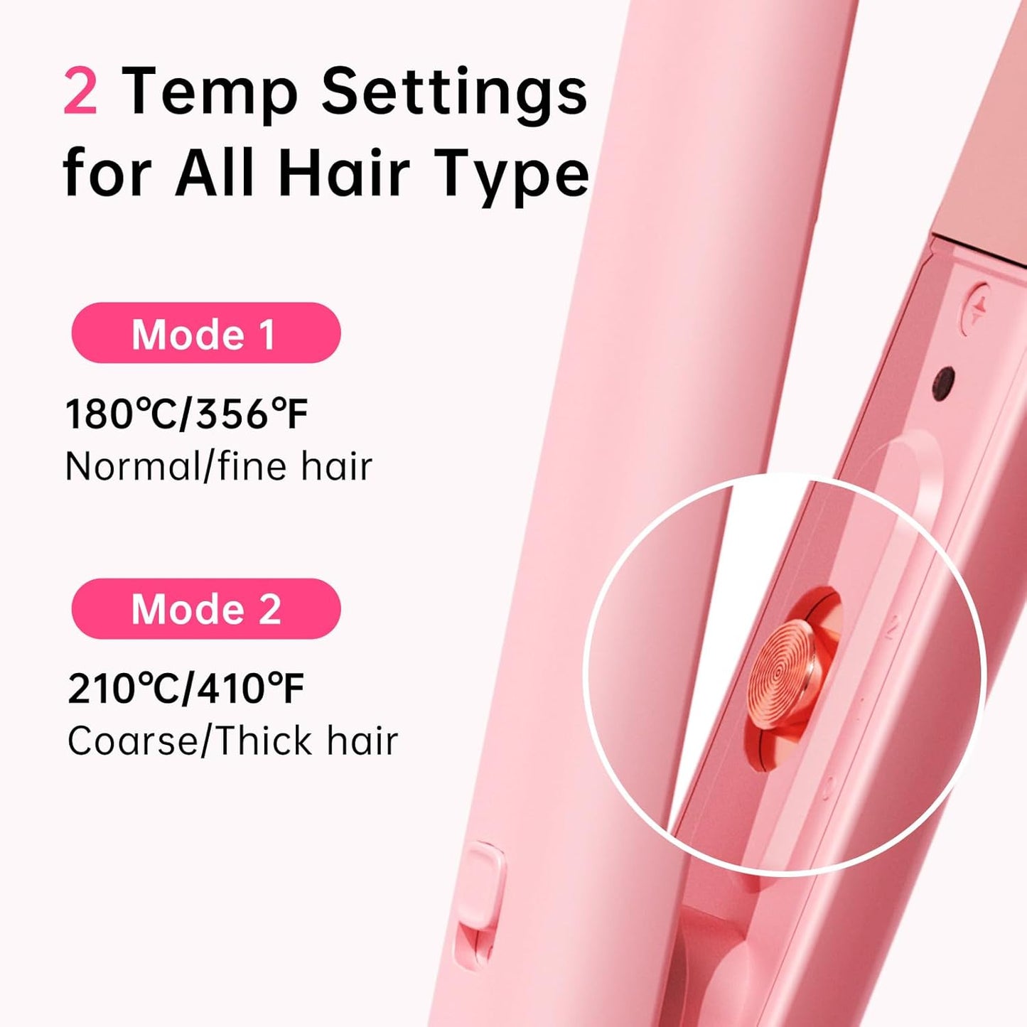 Mini Flat Iron 1 Inch Ceramic Mini Hair Straightener, Small Flat Irons for Short Hair, Curls Bangs, Dual Voltage for Travel,Dual Voltage for Worldwide Use