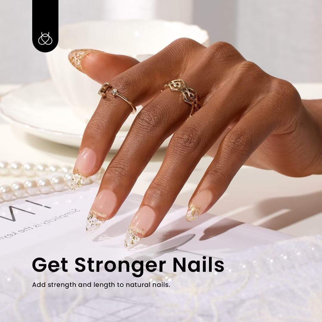 Beetles Hard Gel 8 in 1 60g Clear Scuplted Gel for Nail Extension Sculpting & Overlays High Hardness with Nail Accessories for Professional Use LED & UV Lamp Needed