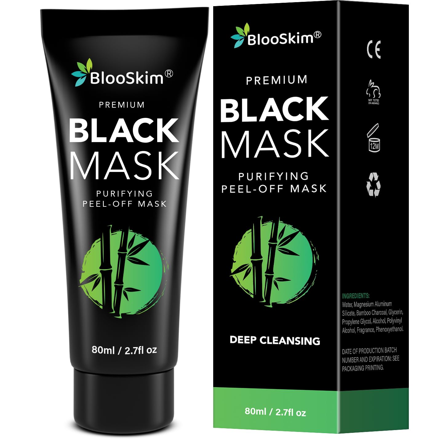 Blackhead Remover Mask, Charcoal Peel Off Face Mask, Blackhead Remover, Pore Cleaner for Men & Women, 2.7 fl oz