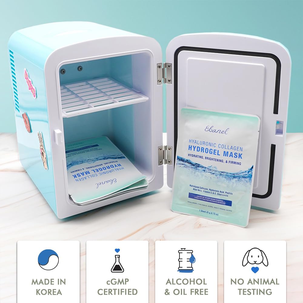 Ebanel 5 Pack Hydrogel Collagen Face Mask with Hyaluronic Acid, Vitamin C, Peptide, Aloe, Instant Brightening Hydrating Face Masks Skincare Korean Sheet Mask, Skin Firming, Lifting Anti Aging Masks