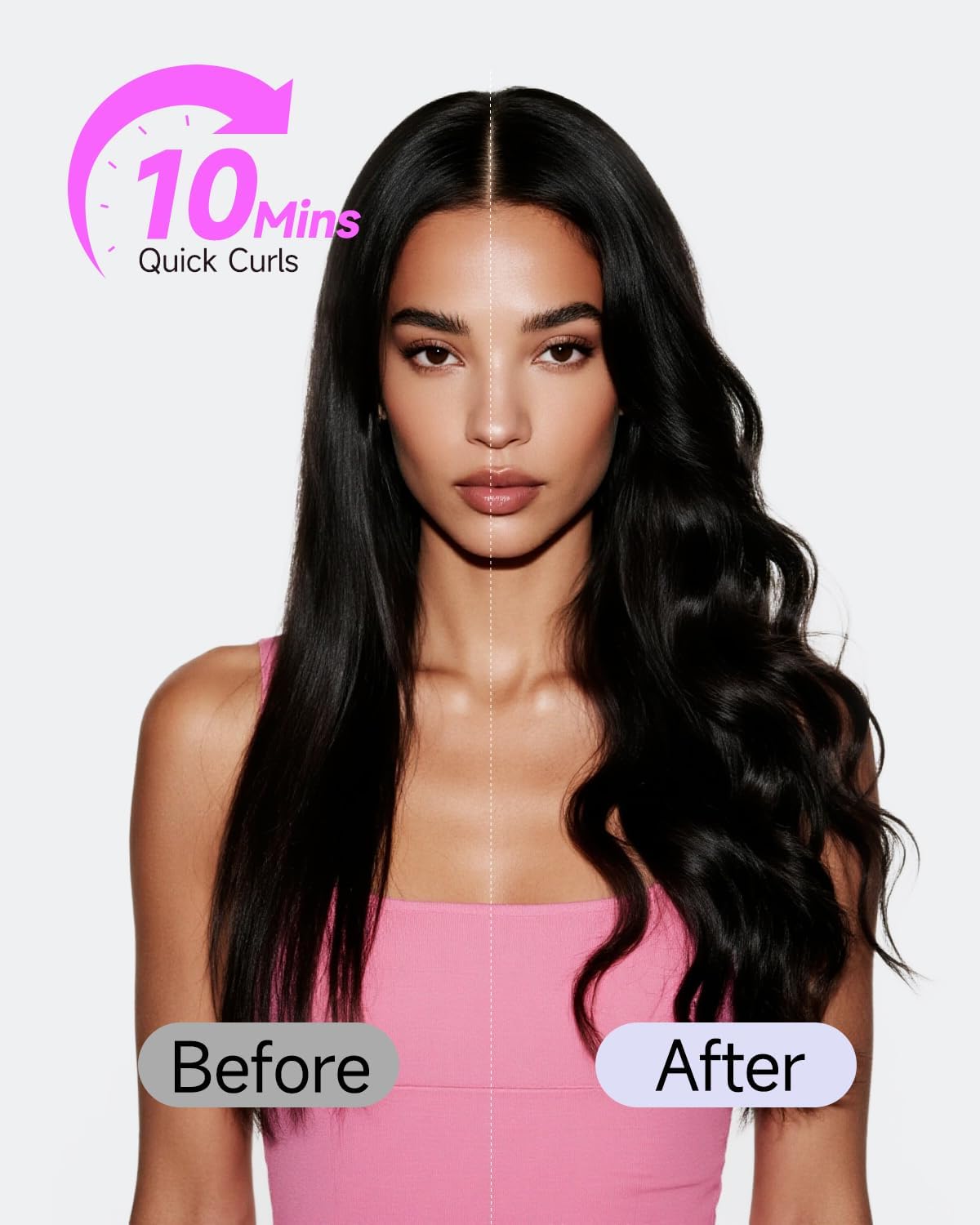 Automatic Curling Iron,1 1/4 Hair Curler with 3 Temperatures, 10S Fast Heating, 2-Way Rotation, 30 Min Auto Shut-Off, 500 Million Ionic, Anti-Scald-Tangle for Long Hair