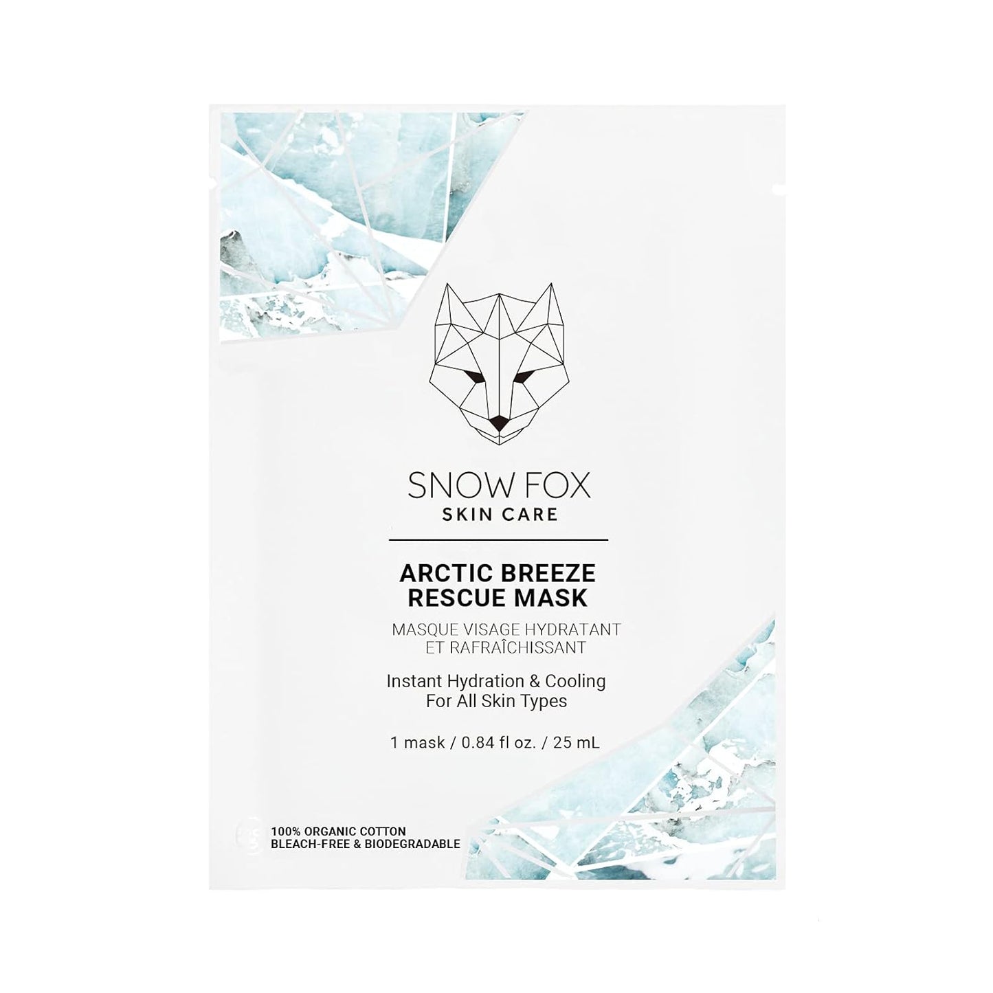 Snow Fox Skincare Arctic Breeze Rescue Mask with Peppermint & Aloe Vera Juice, 1 Pack
