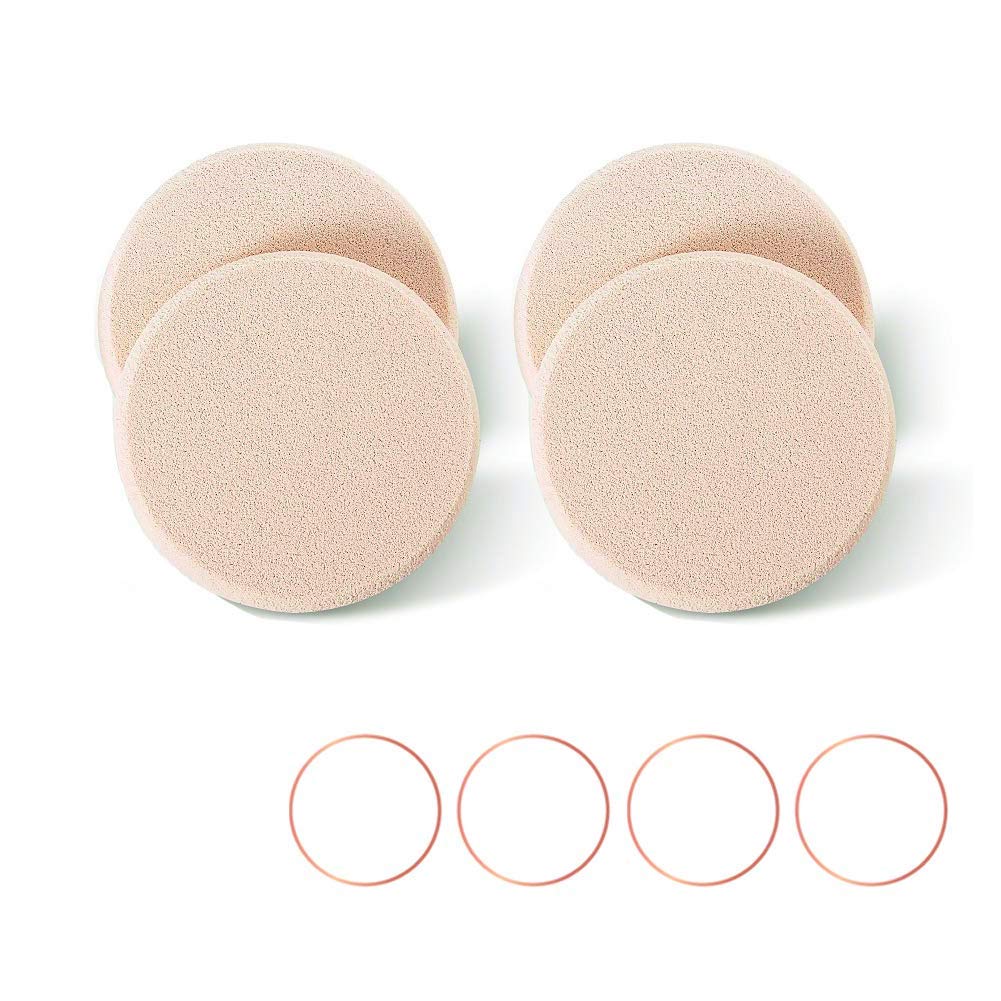 OWLFAVO 4pcs Round Makeup Sponges Supplement, Beauty Face Primer Compact Powder Puff, Blender Sponge Replacement for Cosmetic Flawless Foundation, Sensitive and All Skin Types