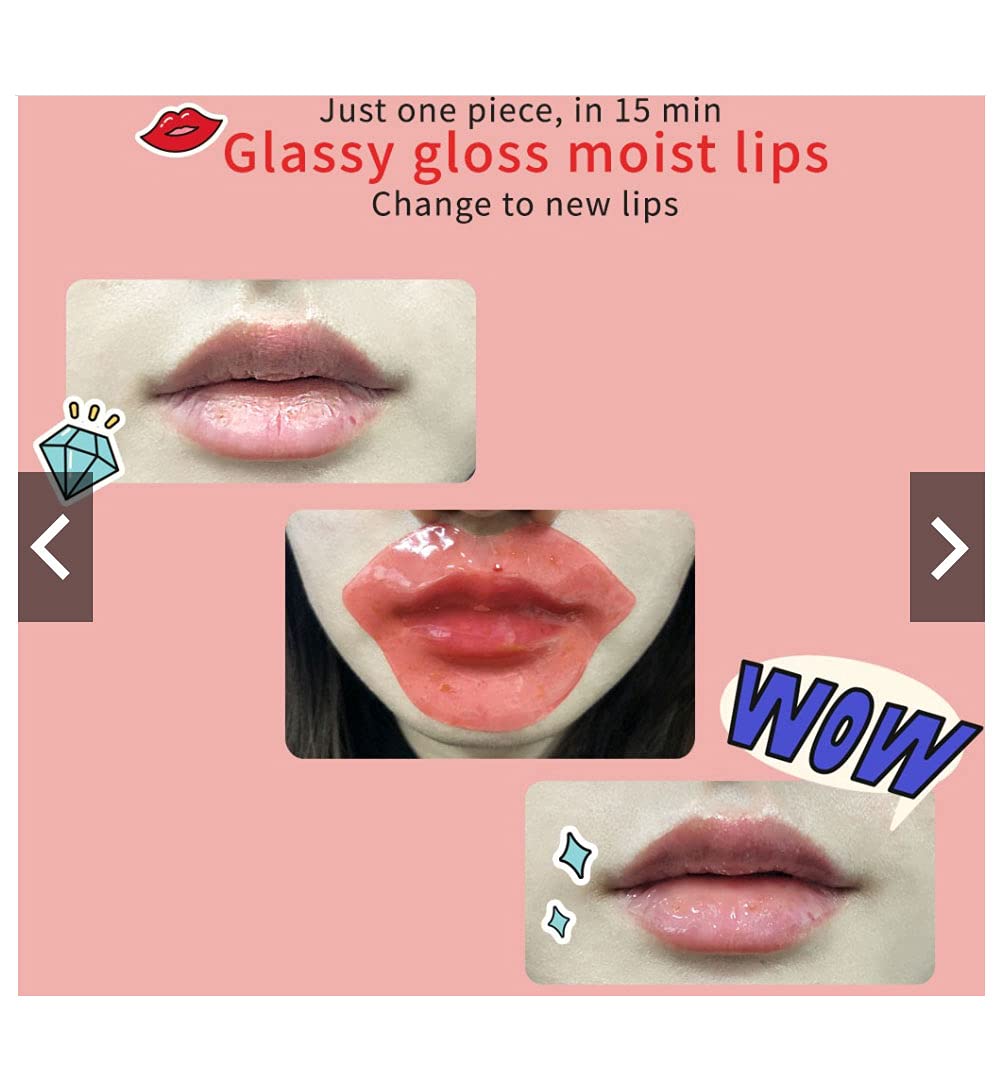 PS.PRETTYSKIN Rose Lip Masks for Dry Lips Care, Hydrogel Formula, moisture,nutrition, elasticity and vitality of lips,Rosa Centifolia Flower Extract,castor seed oil Extract,Lip care, Pack of 20