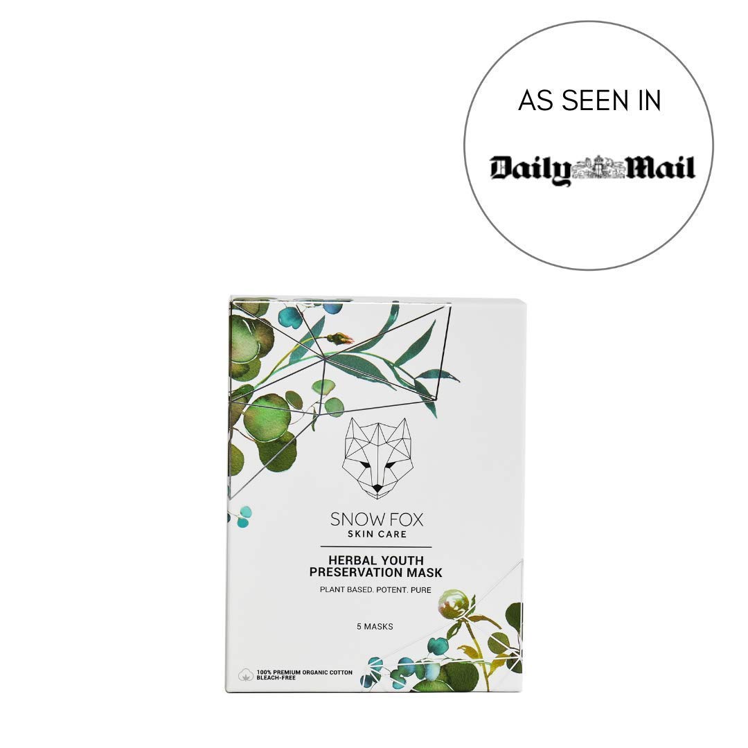 Snow Fox Herbal Youth Mask – 1 Pack Anti-Aging, Hydrating and Firming Mask with Super Greens Herbs that Boost Collagen and Elasticity Production for a Radiant Youthful Glow