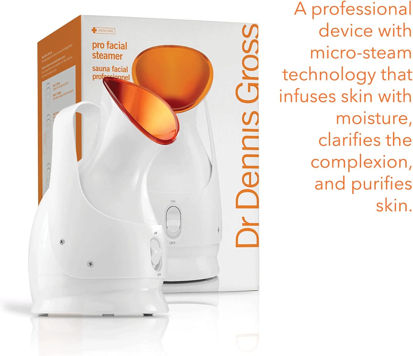 Dr. Dennis Gross Pro Facial Steamer for Facial Deep Cleaning: Infuse Skin with Hydration, Clarify Complexion, and Detox Skin