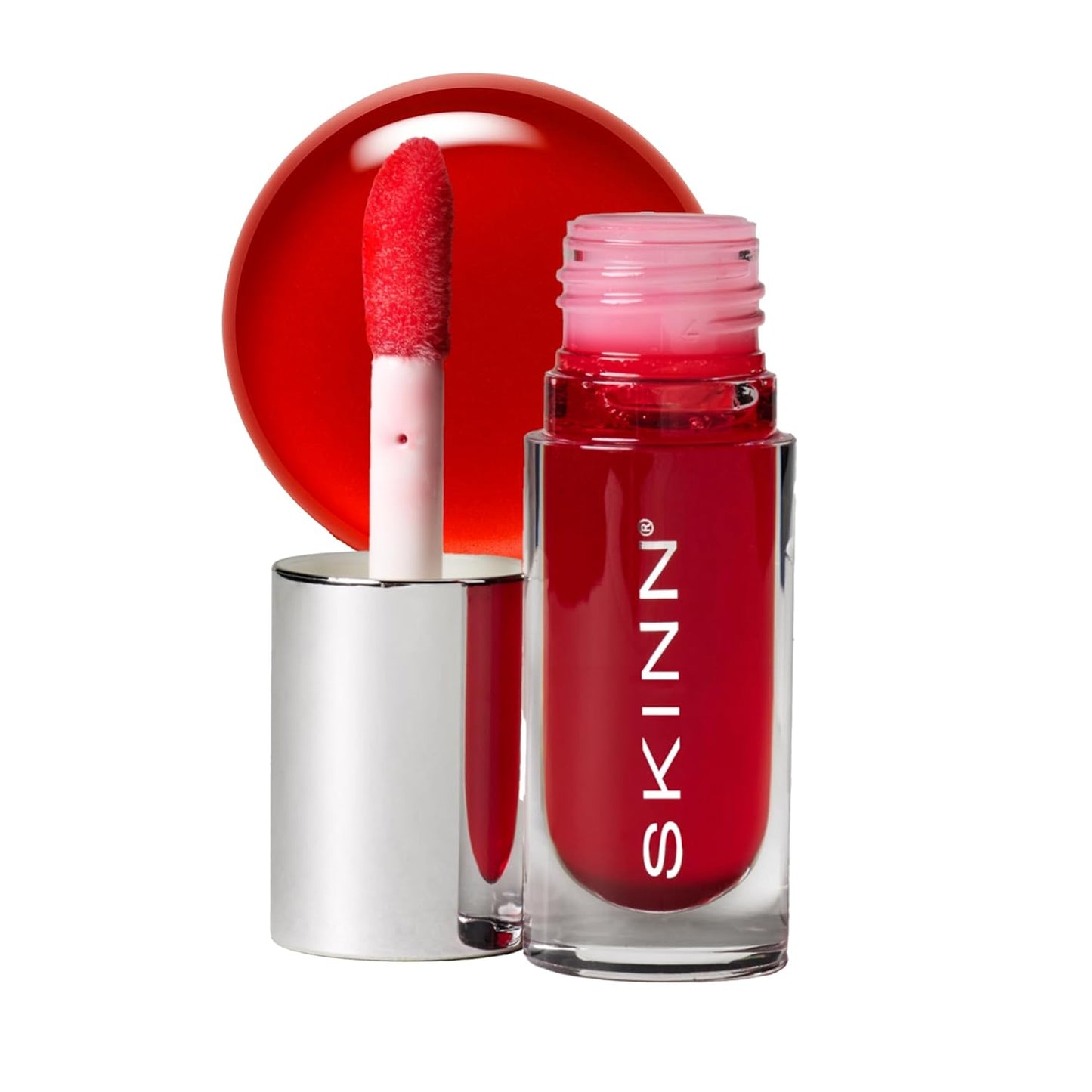 Luminous Crimson Lip Oil - Support Collagen Production, Smooth Lines & Soothe Dry Cracked Lips - Hydrating Clear Lip Oils - Improve Skin's Elasticity, Texture & Glow - Vitamin C & Manuka Honey